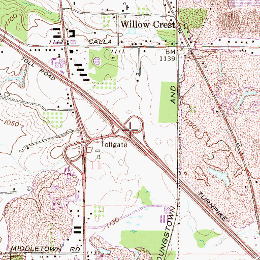 Topographic Map of Interchange 16, OH