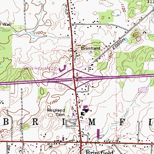 Topographic Map of Interchange 33, OH