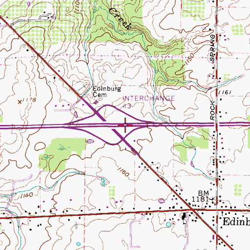 Topographic Map of Interchange 43, OH