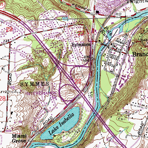 Topographic Map of Interchange 52, OH