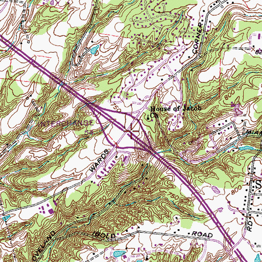 Topographic Map of Interchange 54, OH