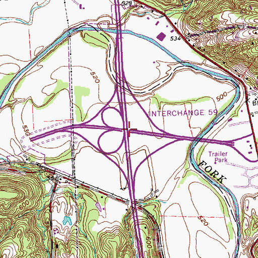 Topographic Map of Interchange 59, OH