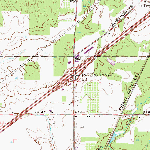 Topographic Map of Interchange 223, OH