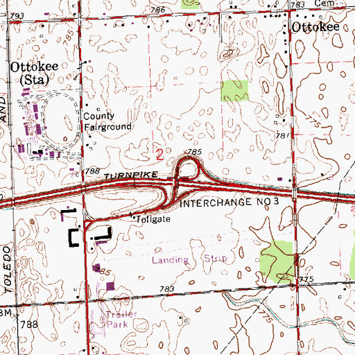 Topographic Map of Interchange Number 3, OH