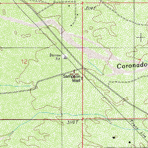 Topographic Map of Sampson Well, AZ