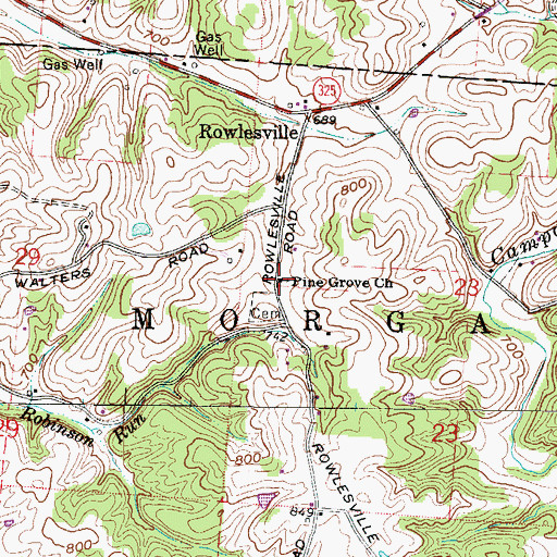 Topographic Map of Pine Grove Church, OH