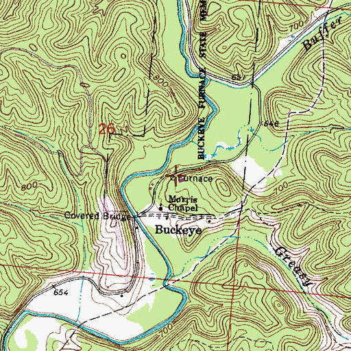 Topographic Map of Furnace, OH
