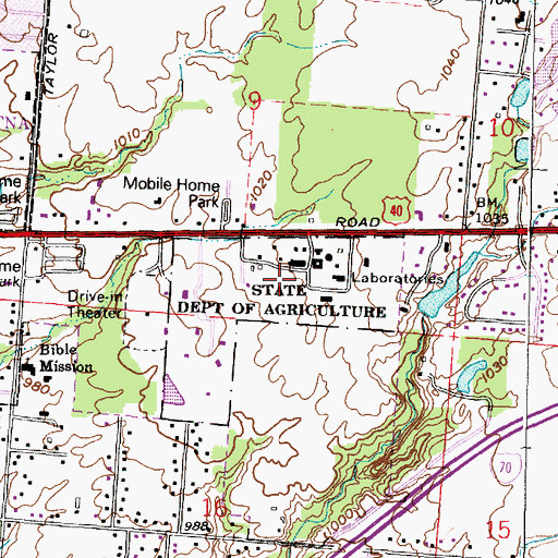 Topographic Map of Ohio State Department of Agriculture, OH