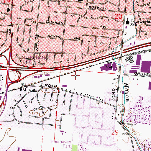 Topographic Map of Barnett Recreation Center, OH