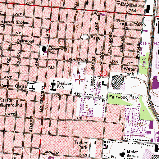 Topographic Map of Karns Park, OH