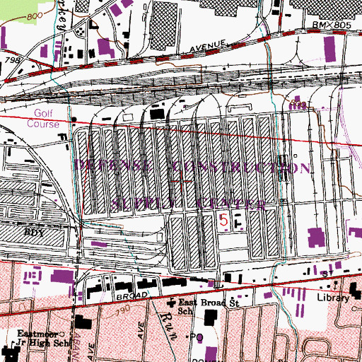 Topographic Map of Defense Construction Supply Center, OH