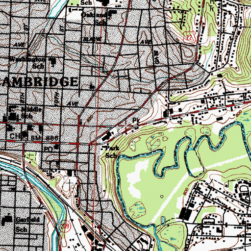 Topographic Map of Jack D Hendricks Memorial Park, OH