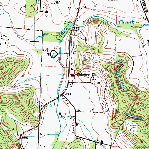 Topographic Map of Calvary Baptist Church, OH