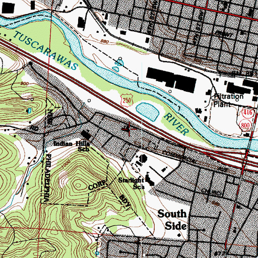 Topographic Map of Indian Hills First Baptist Church, OH