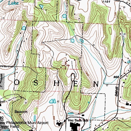 Topographic Map of Schoenbrunn Amphitheater, OH