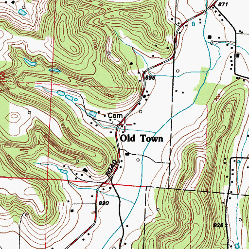 Topographic Map of Union Grange Hall, OH