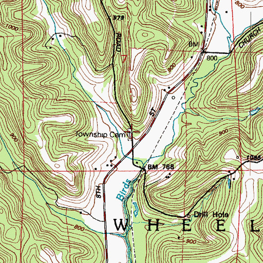 Topographic Map of Township Cemetery, OH