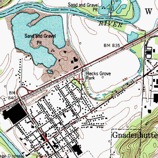 Topographic Map of Hecks Grove Park, OH