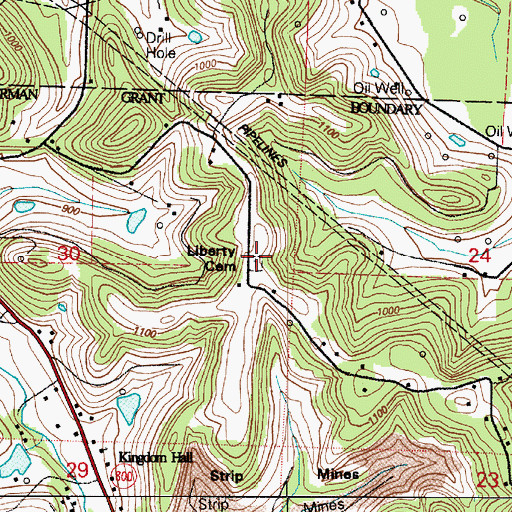 Topographic Map of Liberty Cemetery, OH