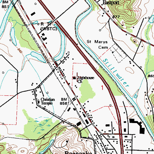 Topographic Map of Lighthouse Church, OH