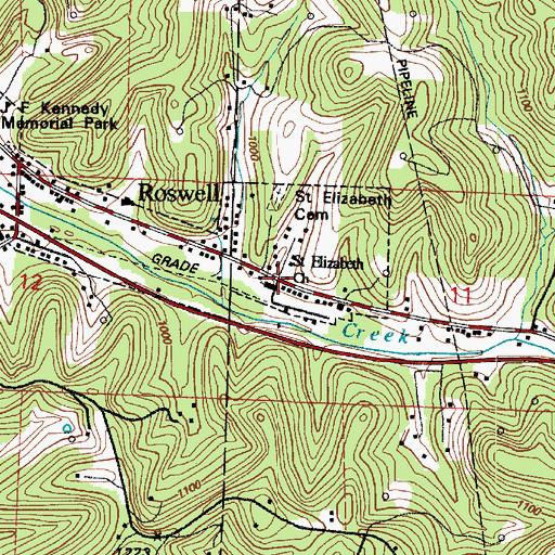 Topographic Map of Saint Elizabeth Church, OH