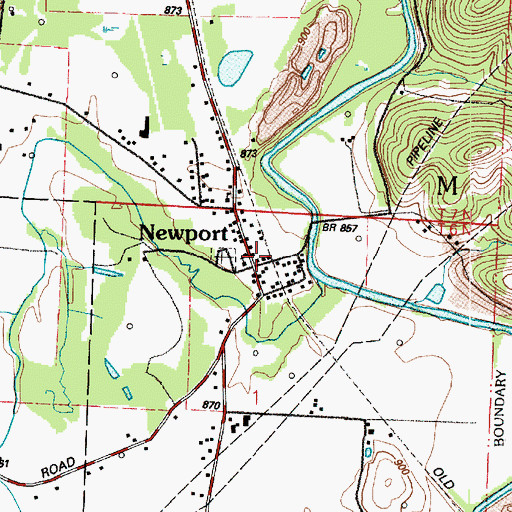 Topographic Map of Newport Methodist Church, OH