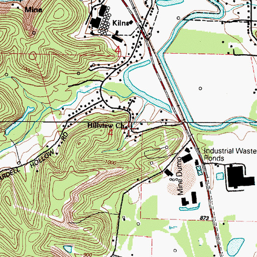 Topographic Map of Hillview Baptist Church, OH