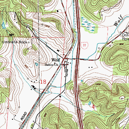 Topographic Map of Salem Church, OH