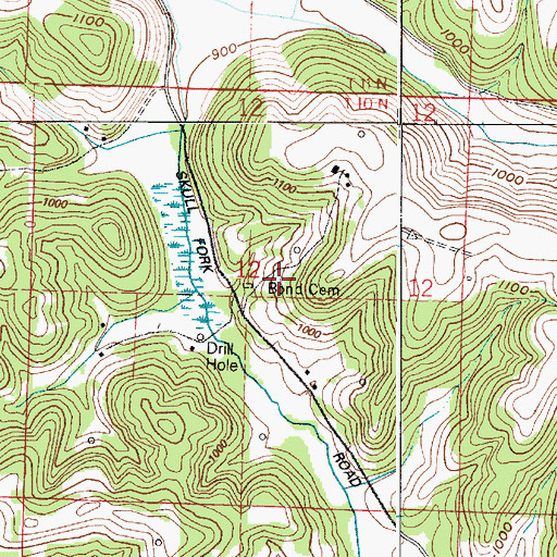 Topographic Map of Bond Cemetery, OH
