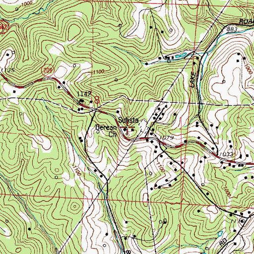 Topographic Map of Berean Church, OH