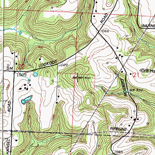 Topographic Map of Bloomfield Lookout Tower (historical), OH