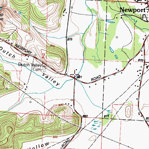 Topographic Map of Dutch Valley, OH