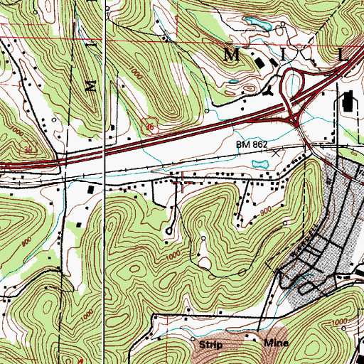 Topographic Map of Maple Grove School (historical), OH