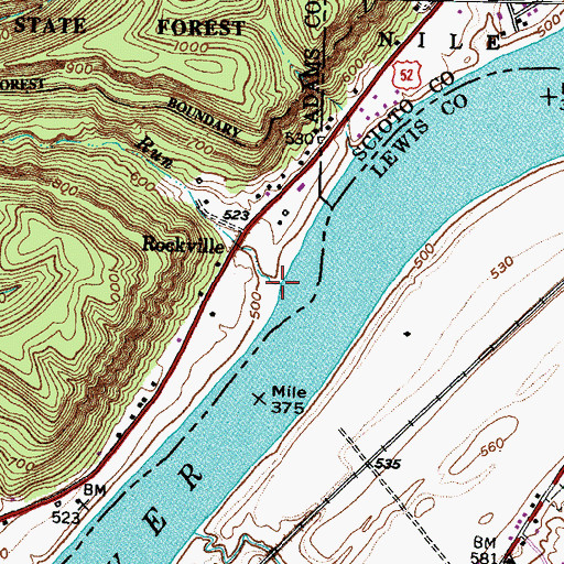 Topographic Map of Rock Run, OH
