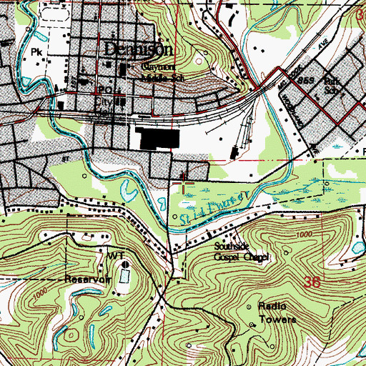 Topographic Map of South Side Park (historical), OH