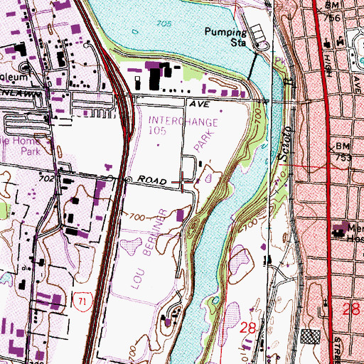 Topographic Map of Lou Berliner Park, OH