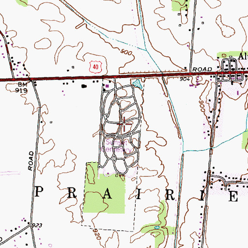 Topographic Map of Sunset Cemetery, OH