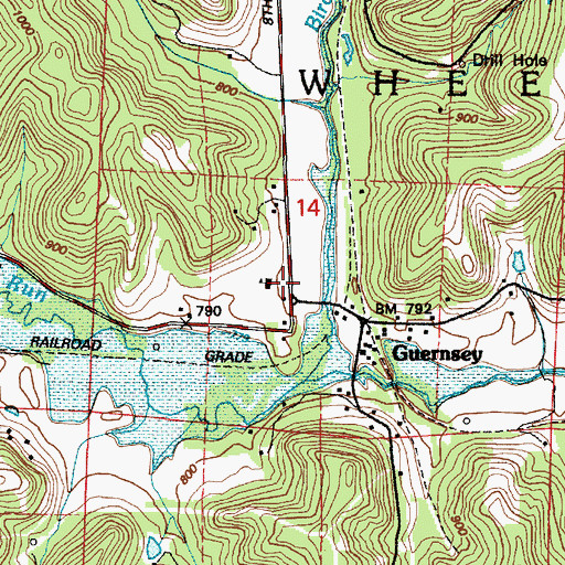 Topographic Map of Wheeling School, OH
