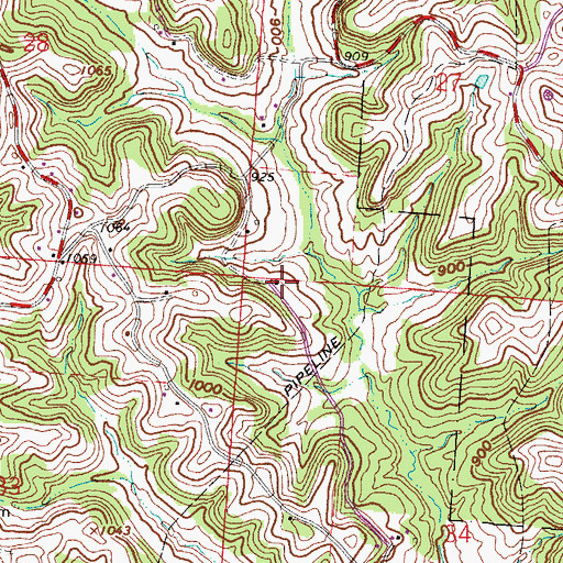 Topographic Map of Rock Hollow School (historical), OH