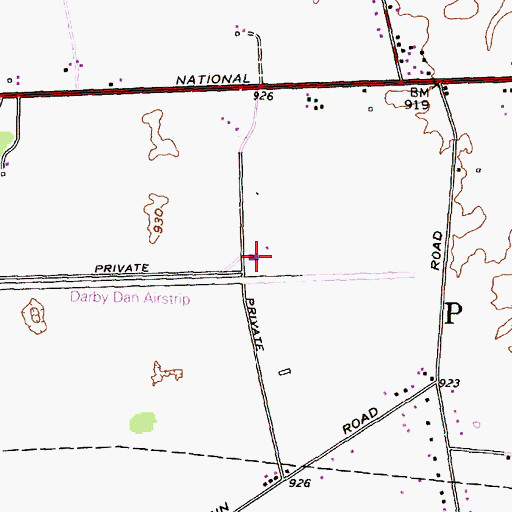 Topographic Map of Darby Dan Airport, OH