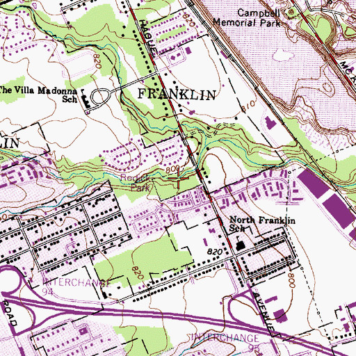 Topographic Map of Redick Park, OH