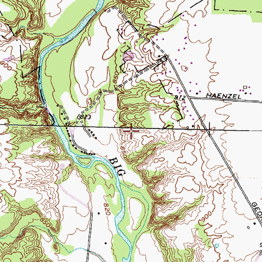 Topographic Map of Battelle Darby Creek Metropolitan Park, OH