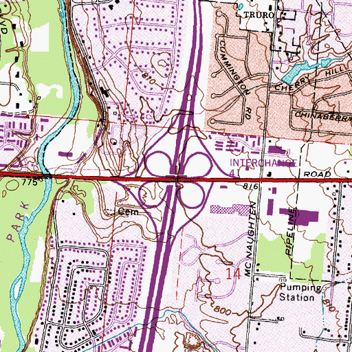 Topographic Map of Interchange 41, OH