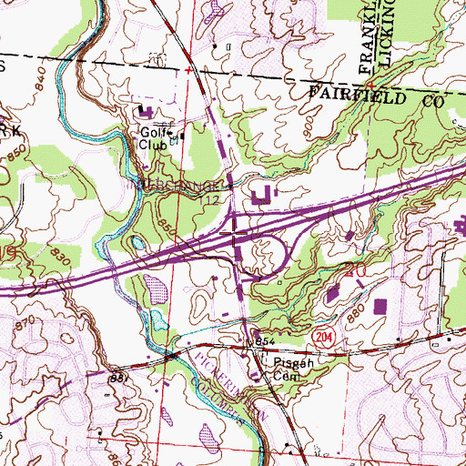 Topographic Map of Interchange 112, OH