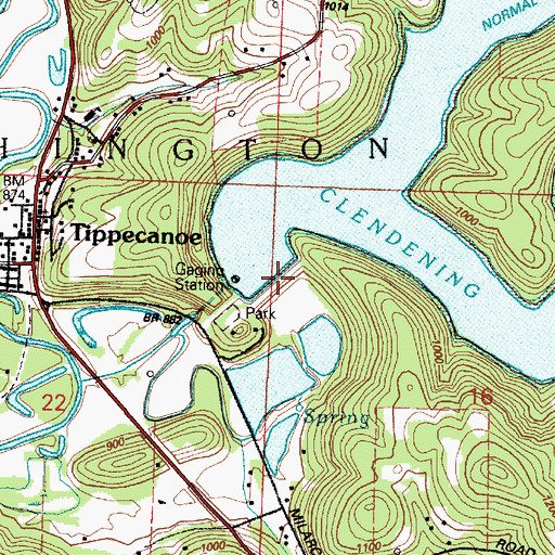 Topographic Map of Clendening Dam, OH