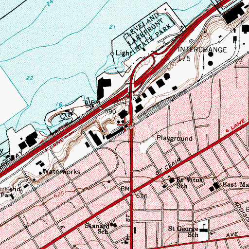 Topographic Map of WABQ Radio Tower, OH