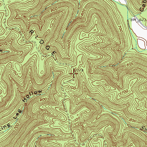 Topographic Map of Blackburn Ridge, OH