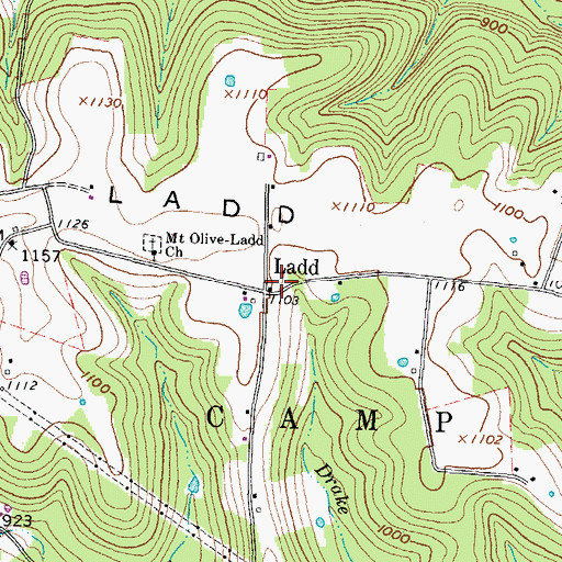 Topographic Map of Ladd, OH