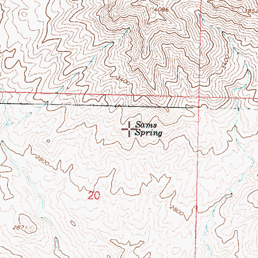 Topographic Map of Sams Spring, AZ