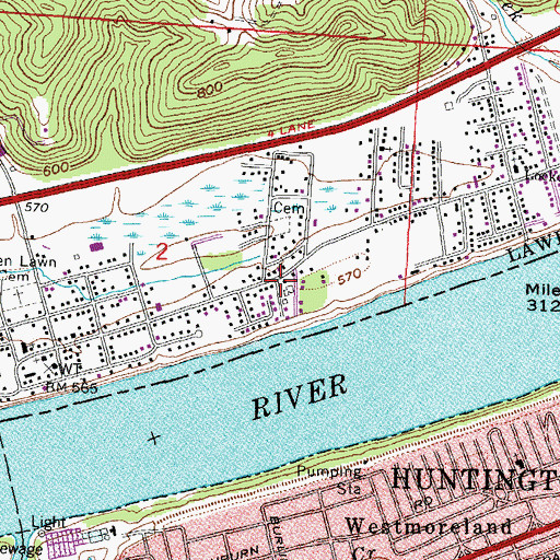 Topographic Map of Walnut Park, OH